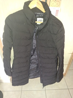 Zara puffer jacket, black, size M