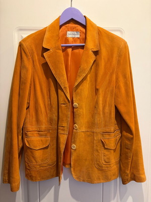 Leather suede women's jacket Laura Berlucchi used, orange, XXL