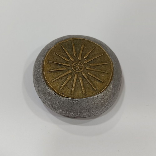 Handmade vintage paperweight with Vergina Sun used