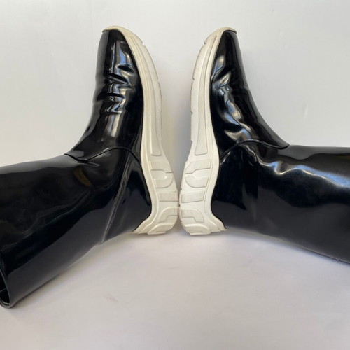 Miu Miu patent rain boots used, black, size 39