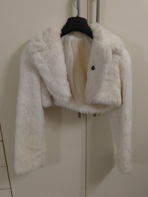 Fur bolero used white/beige, size Medium, Italian