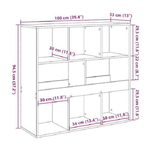 Floor bookshelf Sonoma oak like new 100x33x94.5 cm