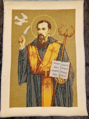 Cross-Stitched Picture of Saint Basil New