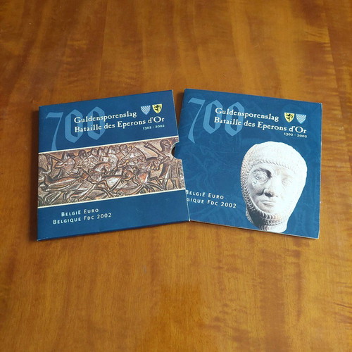 Belgian 2002 FDC euro coin set original in case with medal new