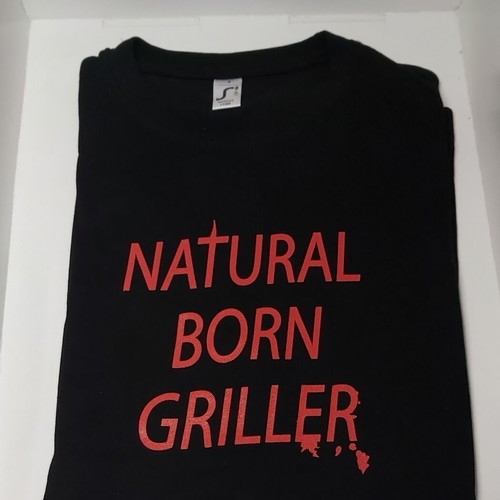 Natural Born Griller T-shirt Sol's new, black, size L