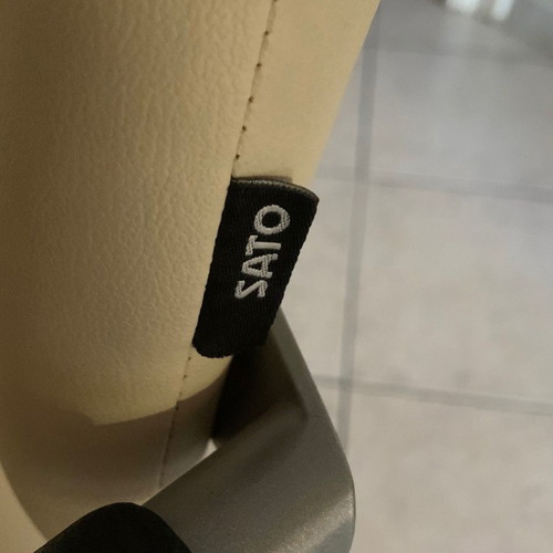 SATO collaboration chairs Club model new, leather, beige, pack of 6