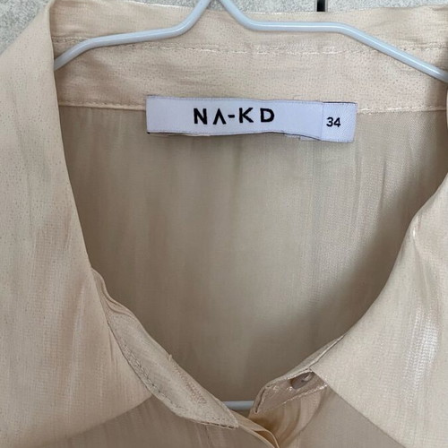 Nakd beige pink shiny shirt like new, size S