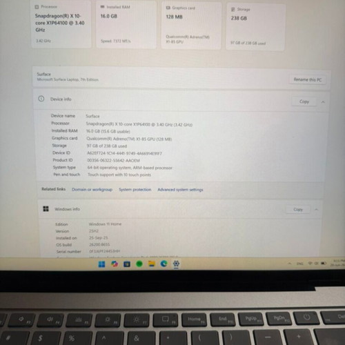 Microsoft Surface 7 Laptop Snapdragon X Plus 10-Core 120Hz Touchscreen New, 16GB RAM, 256GB SSD