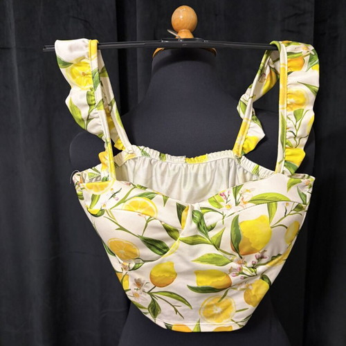 Top and skirt set with lemon print, size M