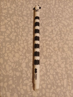 Happy Color erasable gel pen black & white, 0.5 mm tip, blue ink