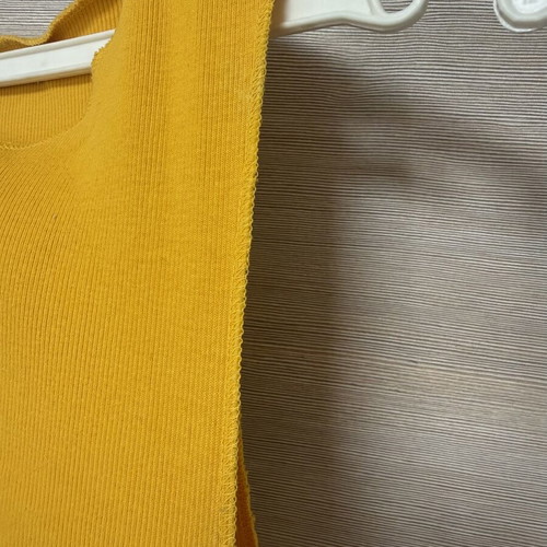 Zara yellow orange ribbed cotton cropped tank top
