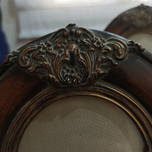 Vintage retro wooden photo frames like new with decorative elements
