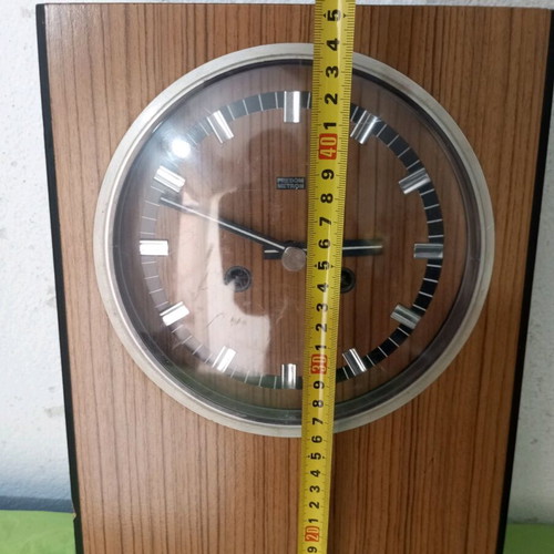 Wooden wall clock used, dimensions 45x25 cm