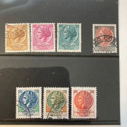 Italy 5 complete sealed stamp series used with star watermark