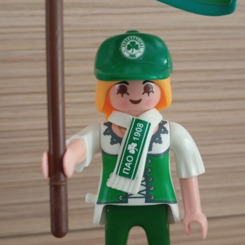 Playmobil Panathinaikos Fan Figure with Flag, Scarf and Hat new
