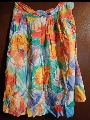 Vintage skirt with side buttons and pockets used, multicolor, size L