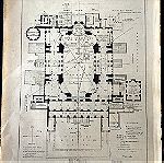  Ναός Αγίας Σοφίας Κωνσταντινουπολη τοπογραφικό σχέδιο Πρόσγειου τμήματος 21x28cm