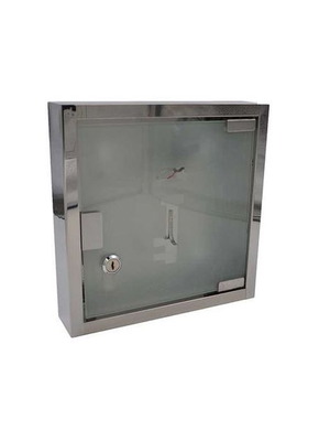 Metal INOX key box with lock 8 slots and glass door new