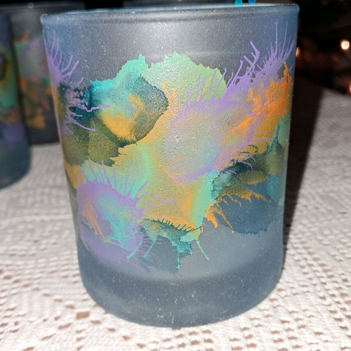 Set of 6 hand-painted glasses new