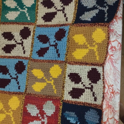 Wool quilt handmade like new, multicolored, 190x140 cm