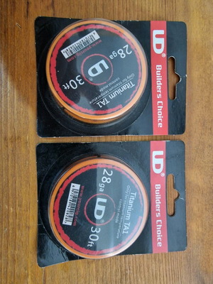 Vape wire new 2 x UD Titanium TA1 28ga 30ft