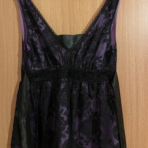 Women's blouse used, size Small, black and purple