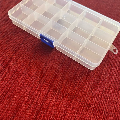 Jewelry storage box new with 15 compartments transparent