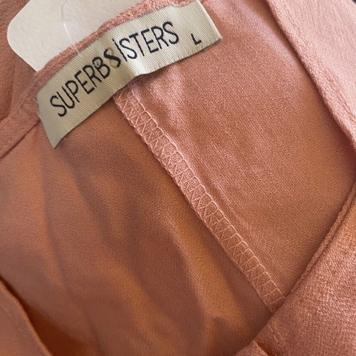 Women's jumpsuit new, salmon color, linen fabric, size L