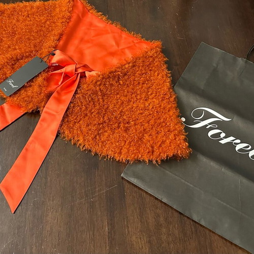 Forel women's boucle scarf new, orange color