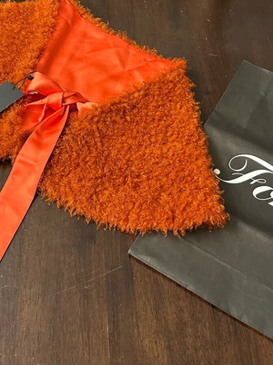 Forel women's boucle scarf new, orange color