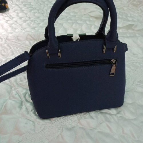 Blue shoulder bag like new with detachable large strap