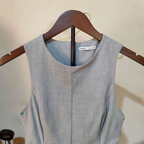 Bershka Mini Dress with Pleats Used, Gray