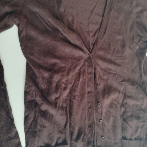 Women's cardigan used brown with long sleeves and pockets