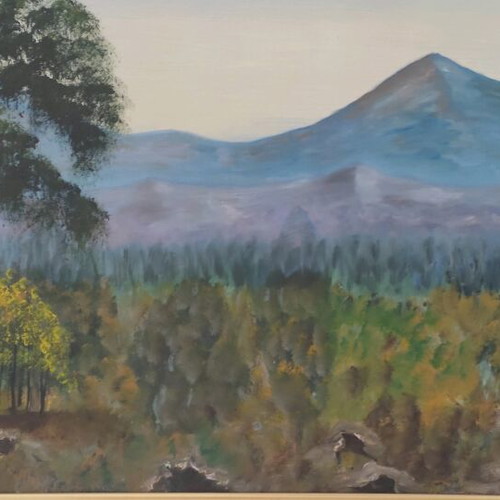 Signed painting used with embossed texture 104x53cm