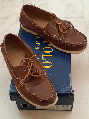 Polo Ralph Lauren ανδρικά δερμάτινα παπούτσια νούμερο 42 σαν καινούργια, καφέ
