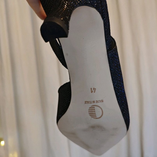 Black glitter sling-back heels size 41 like new