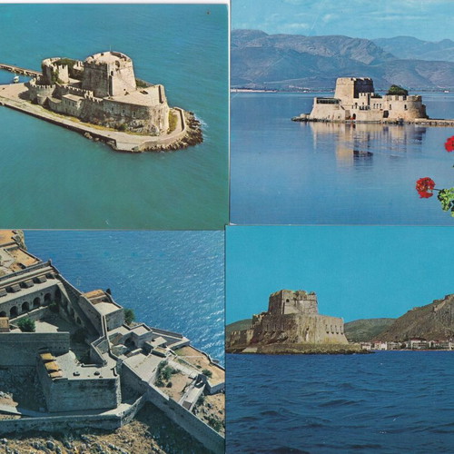 Nafplio postcards used, pack of 12 with minor damage