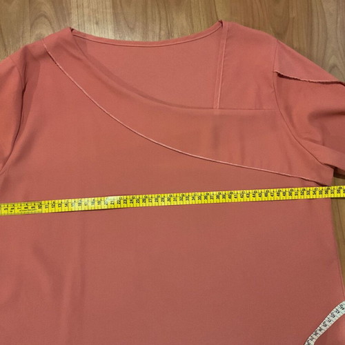 Women's blouse XL, coral color, airy fabric, unique cut