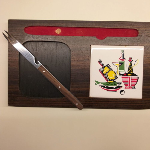 Cheese serving board used with knife, from the '60s
