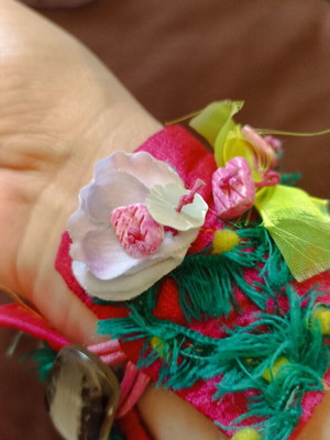 Handmade bracelet fuchsia-green like new