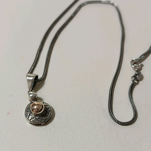 Byzantine pendant silver 925 and 14k gold new