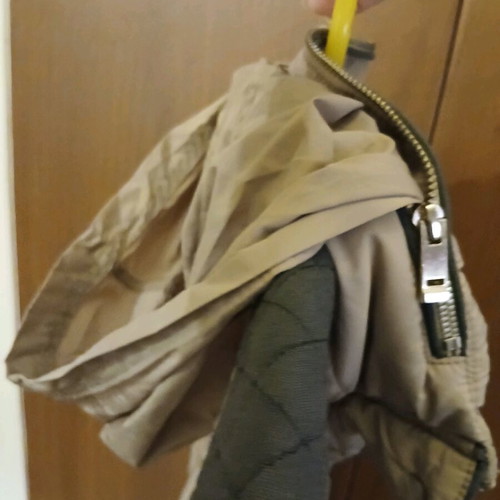 Beige autumn jacket like new with black details