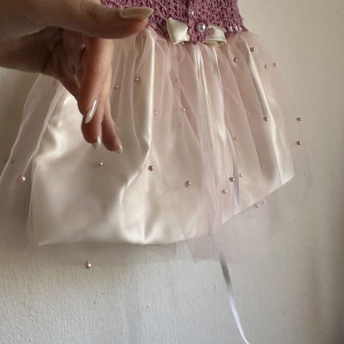 Vanilla Magnolia Boutique Baby Dress with Accessories, Handmade, New, 12-18 Months