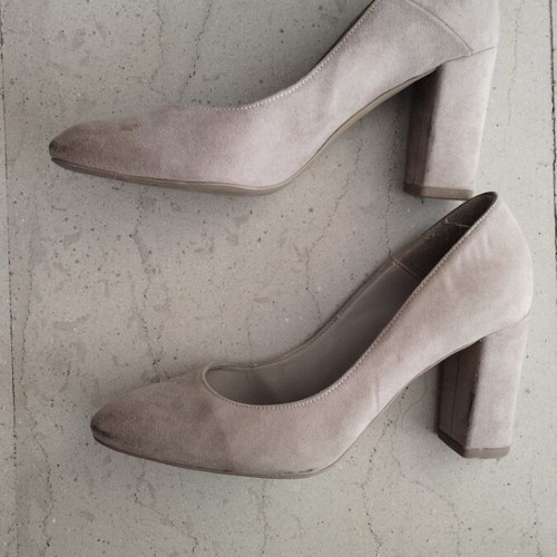 Beige suede pumps used size 36