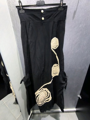 Cosmos Syros multiway dress skirt new, black with beige embroidery