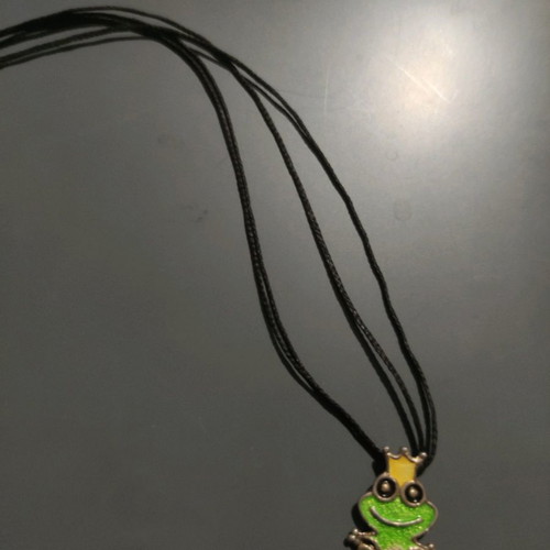 Necklace with double cord frog pendant