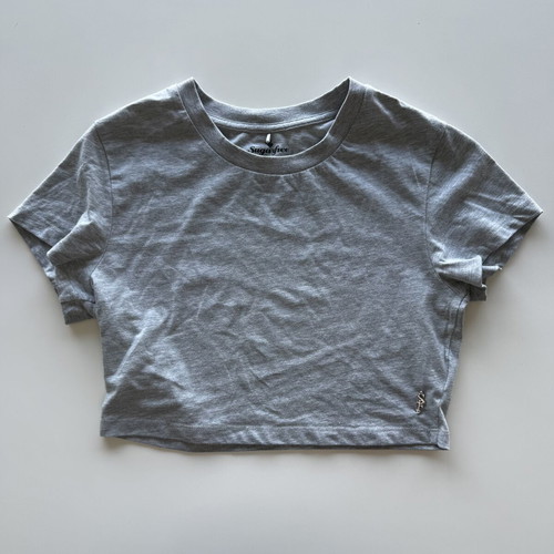 Sugarfree Γκρι Κοντομάνικο Crop Top Medium σαν καινούργιο