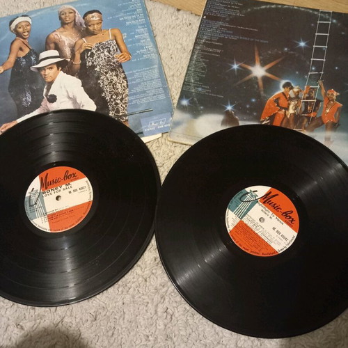 Boney M. vinyl records used, set of 2 with worn covers