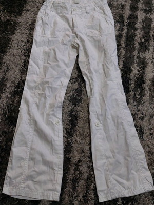 Children's bell-bottom pants like new, size 8 years, white, 128 cm