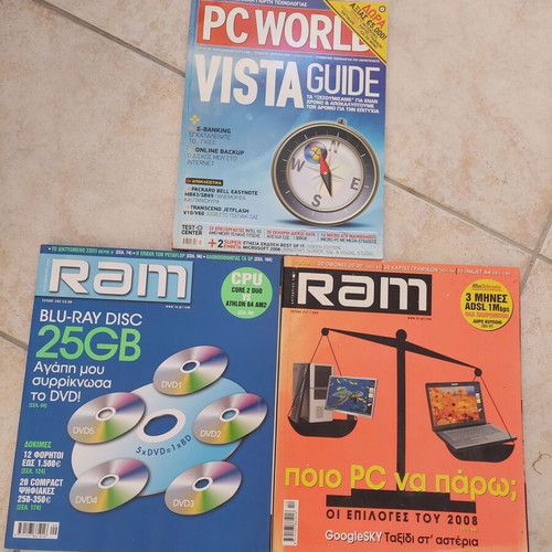 Technology magazines used, pack of 23 including Computer Gia Olous and others